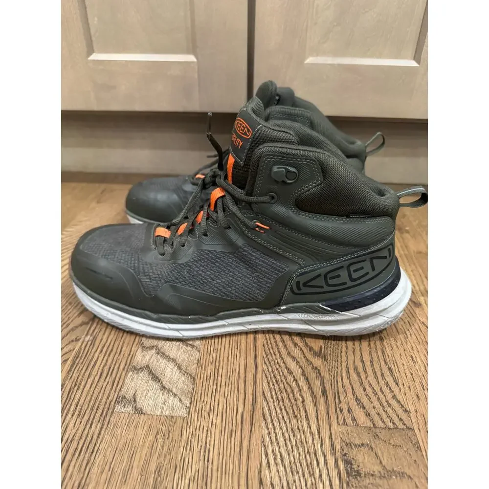 KEEN Utility Men's Synchro Waterproof Work Boots Carbon Safety Toe Green 13